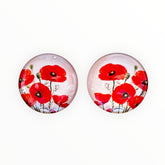 20mm #2 Poppy Flower Glass Gems – Glue-On (Pair)